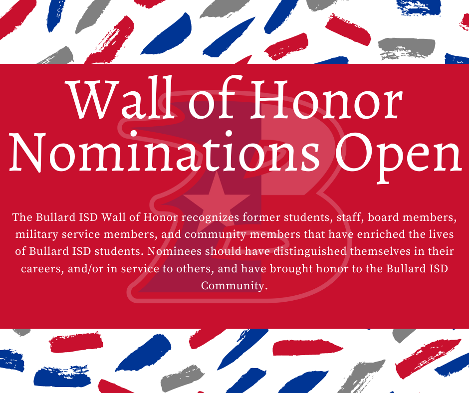 Wall of Honor - Nominations Open Graphic